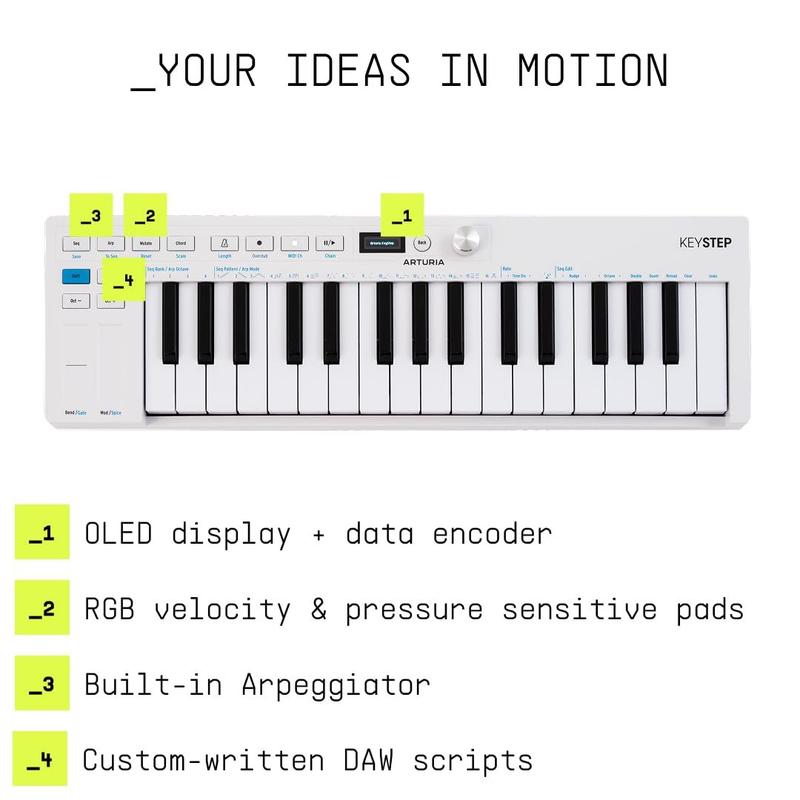 Controlador de teclado Arturia KeyStep mk2 USB MIDI de 32 teclas